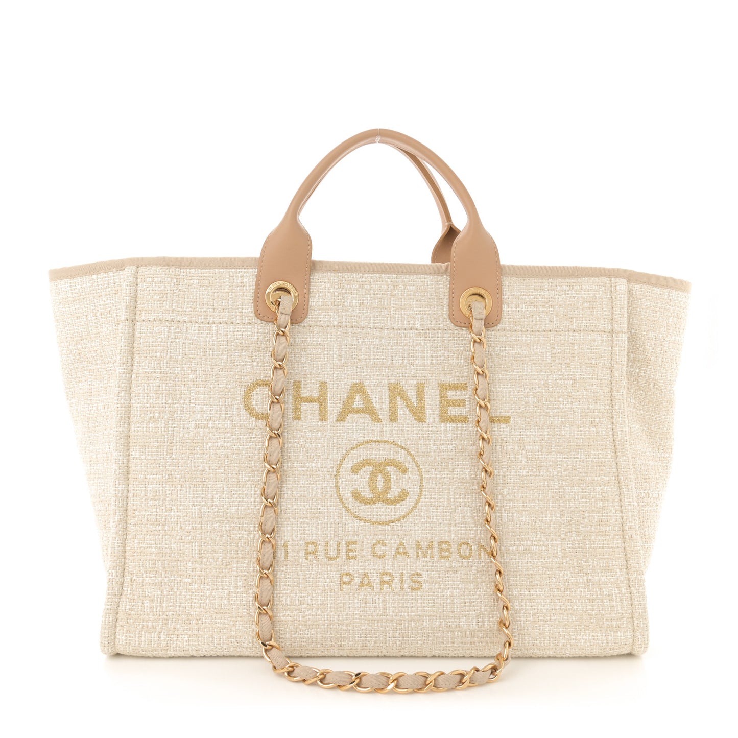 Canvas Medium Deauville Tote Light Beige