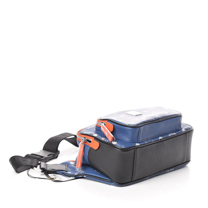 MCM Visetos Reflective Nylon Resnick Belt Bag Estate Blue 4 of 9