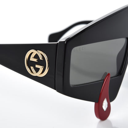 Gucci Acetate Crystal Hollywood Forever Tear Drop Sunglasses GG0359S Black 7 of 9