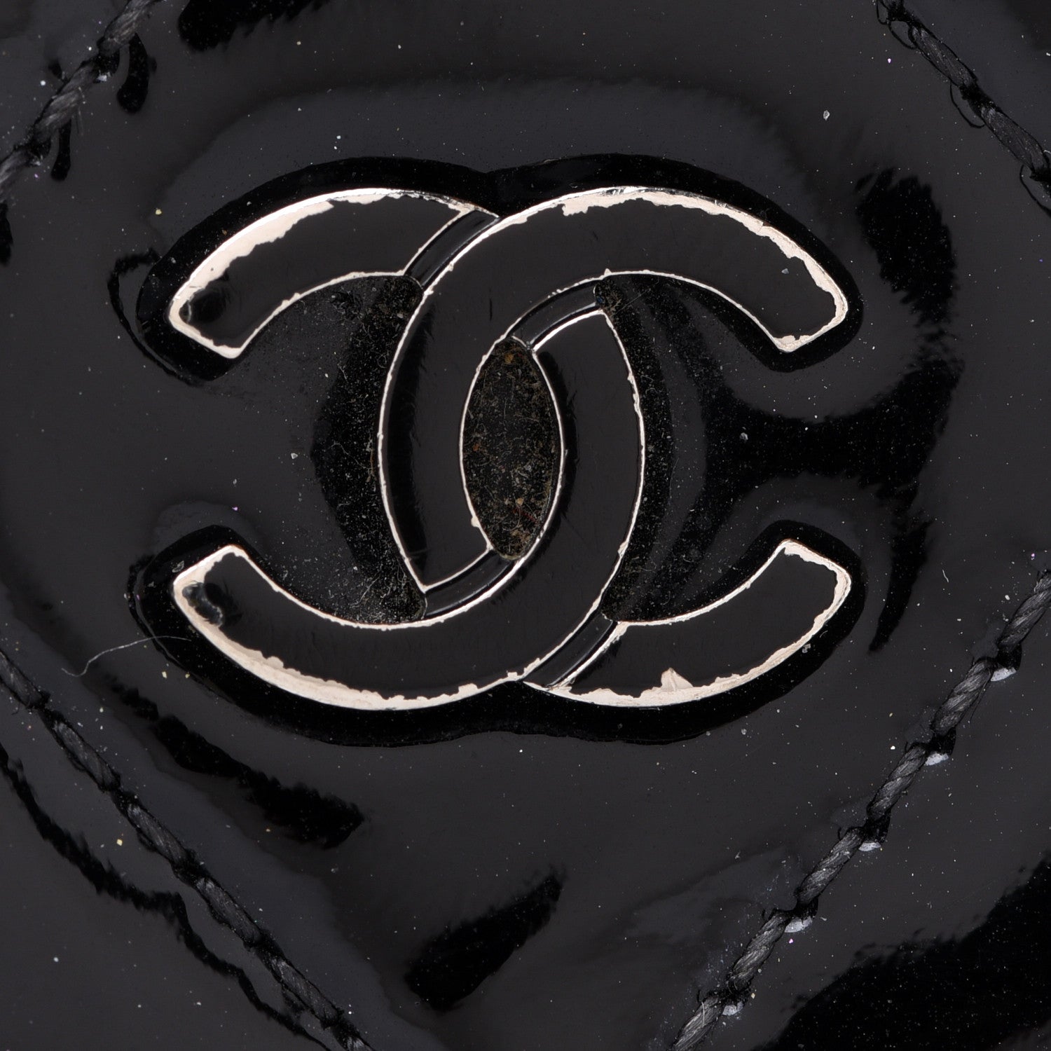 Chanel Patent CC Large Gusset Flap Wallet Black 9 of 15