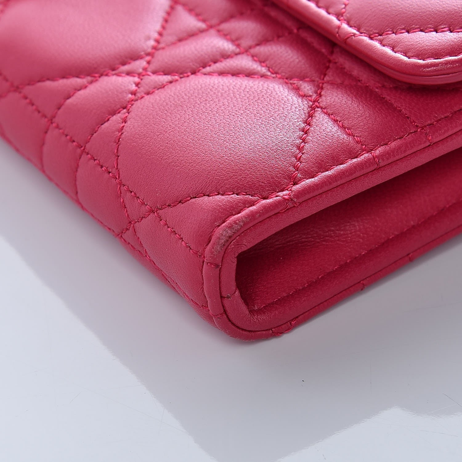 Christian Dior Lambskin Cannage Miss Dior Chain Wallet Fuchsia 9 of 11