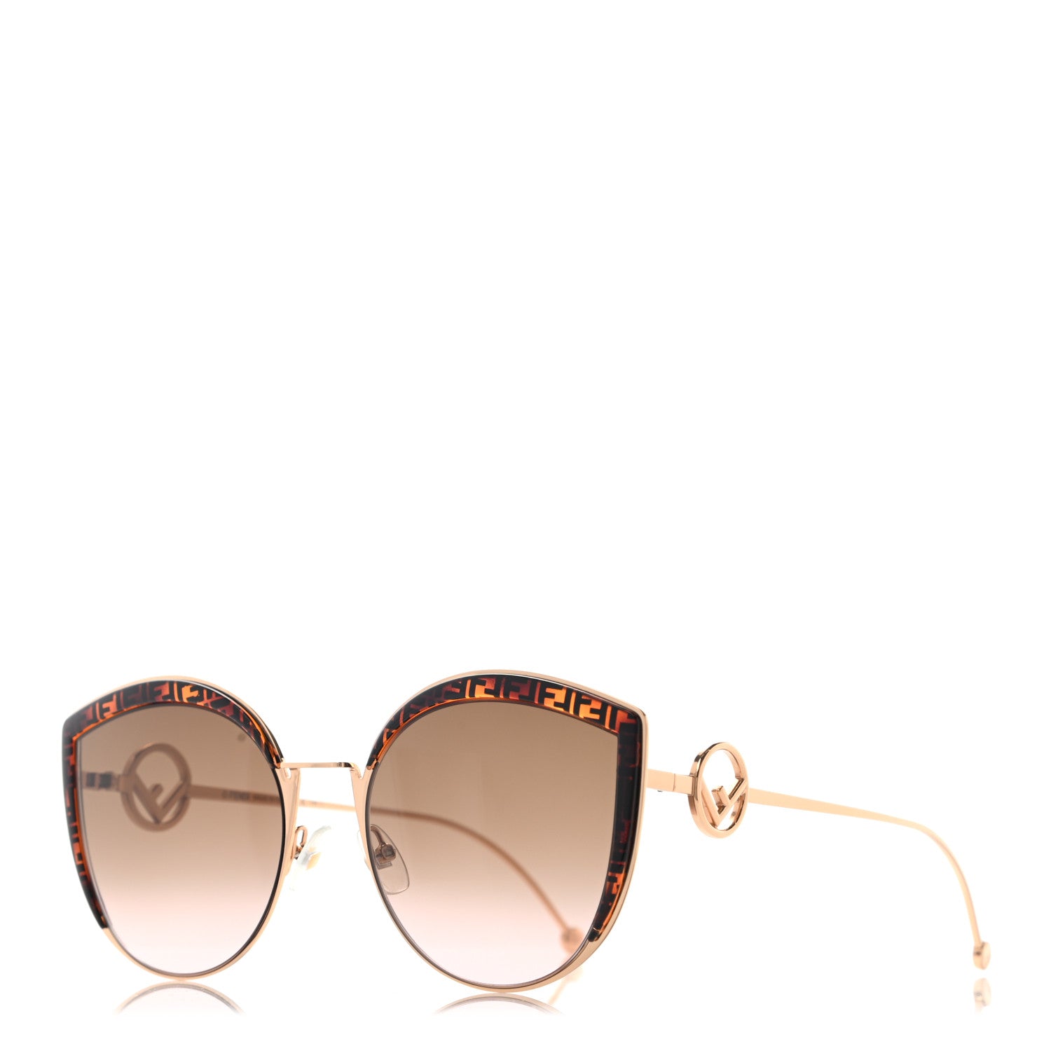 Fendi Metal Acetate F is Fendi FF Cat Eye Sunglasses FF 0290/S Gold 1 of 8
