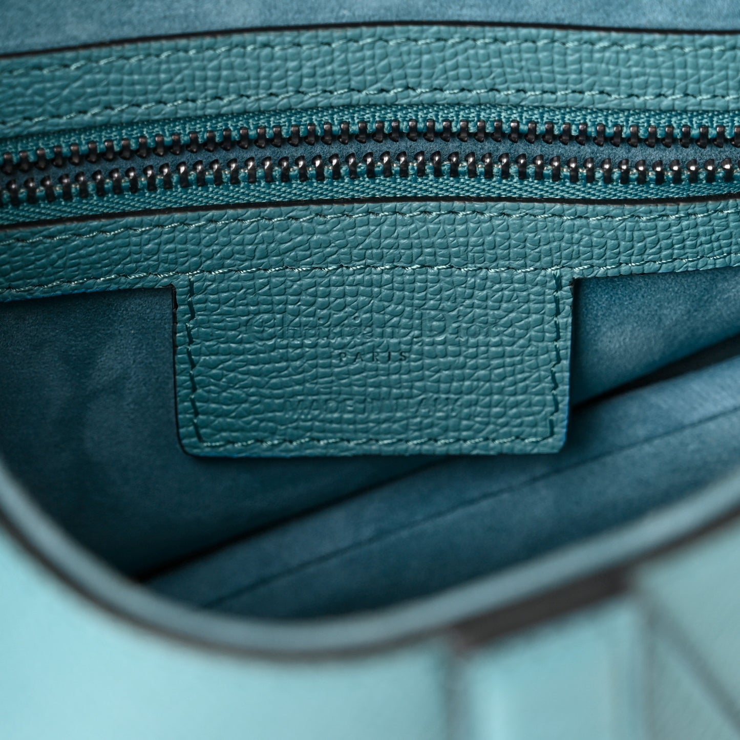 Grained Calfskin Saddle Bag Azure Blue