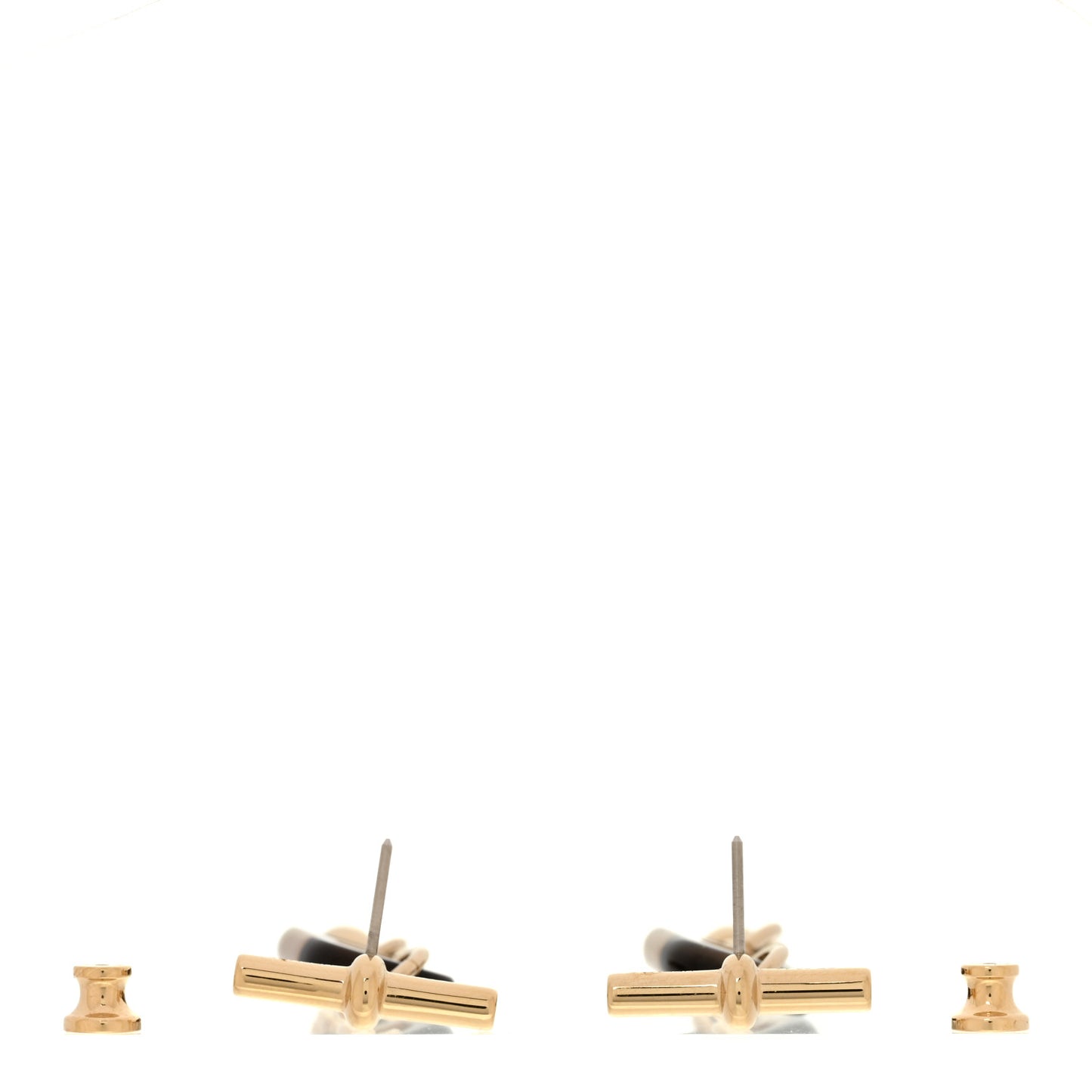 Lacquered Horn Permabrass Small Sur Mer Drop Earrings Gold Black