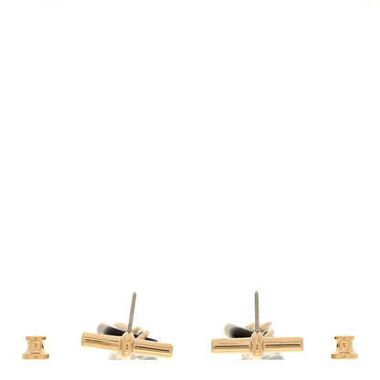 Hermes Lacquered Horn Permabrass Small Sur Mer Drop Earrings Gold Black 3 of 5