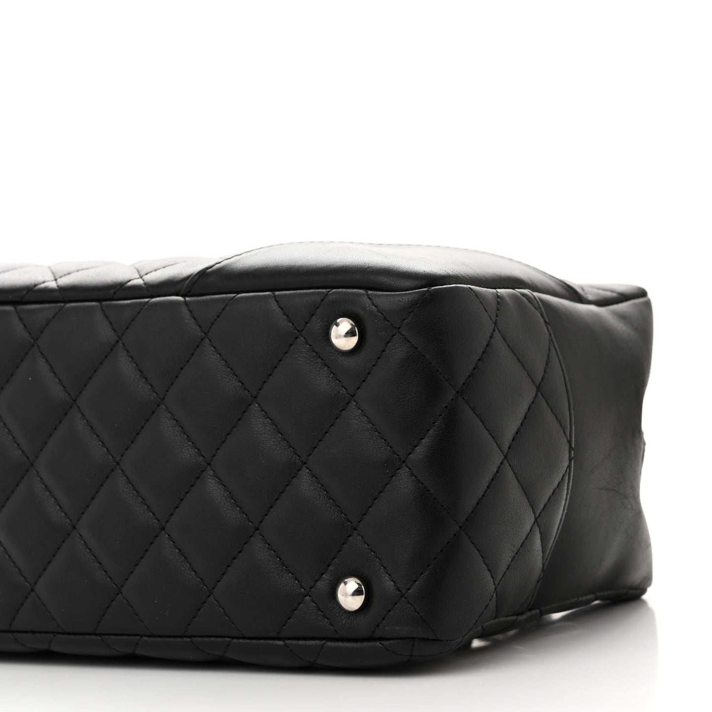 Calfskin Quilted Large Cambon Bowler Black