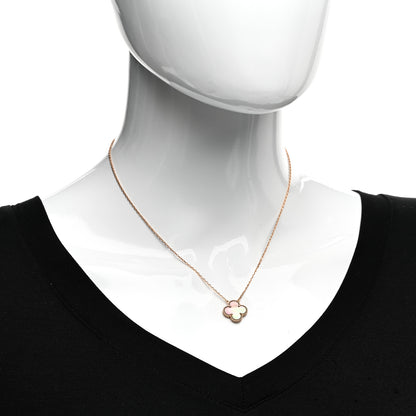 Van Cleef & Arpels 18K Rose Gold Gray Mother of Pearl Vintage Alhambra Pendant Necklace 2 of 6