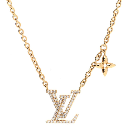 Louis Vuitton Metal Crystal LV Iconic Necklace Gold 4 of 6