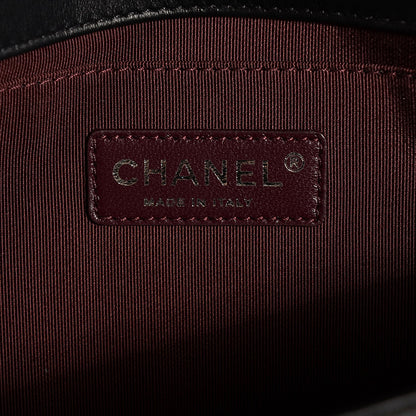Chanel Calfskin Woven Medium Boy Flap Black White 8 of 9