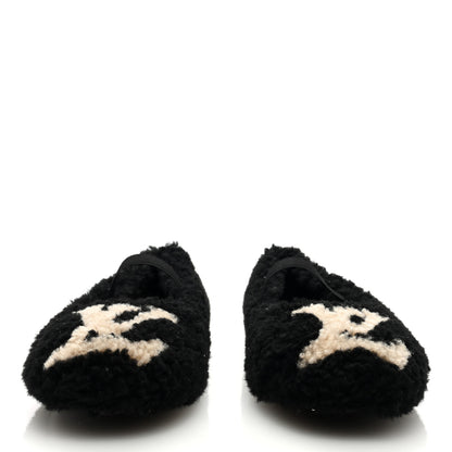 Louis Vuitton Shearling Popi Ballerina Flats 41 Black 3 of 8