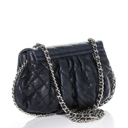 Chanel Washed Lambskin Quilted Medium Chain Around Messenger Navy Blue 3 of 7
