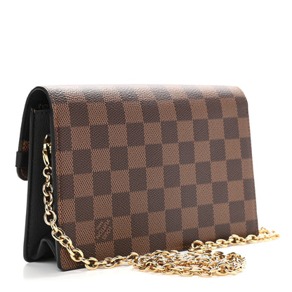 Louis Vuitton Damier Ebene Vavin Chain Wallet Black 3 of 10