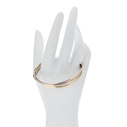 Cartier 18K Pink Yellow White Gold 3.5mm Trinity Bangle Bracelet 2 of 4