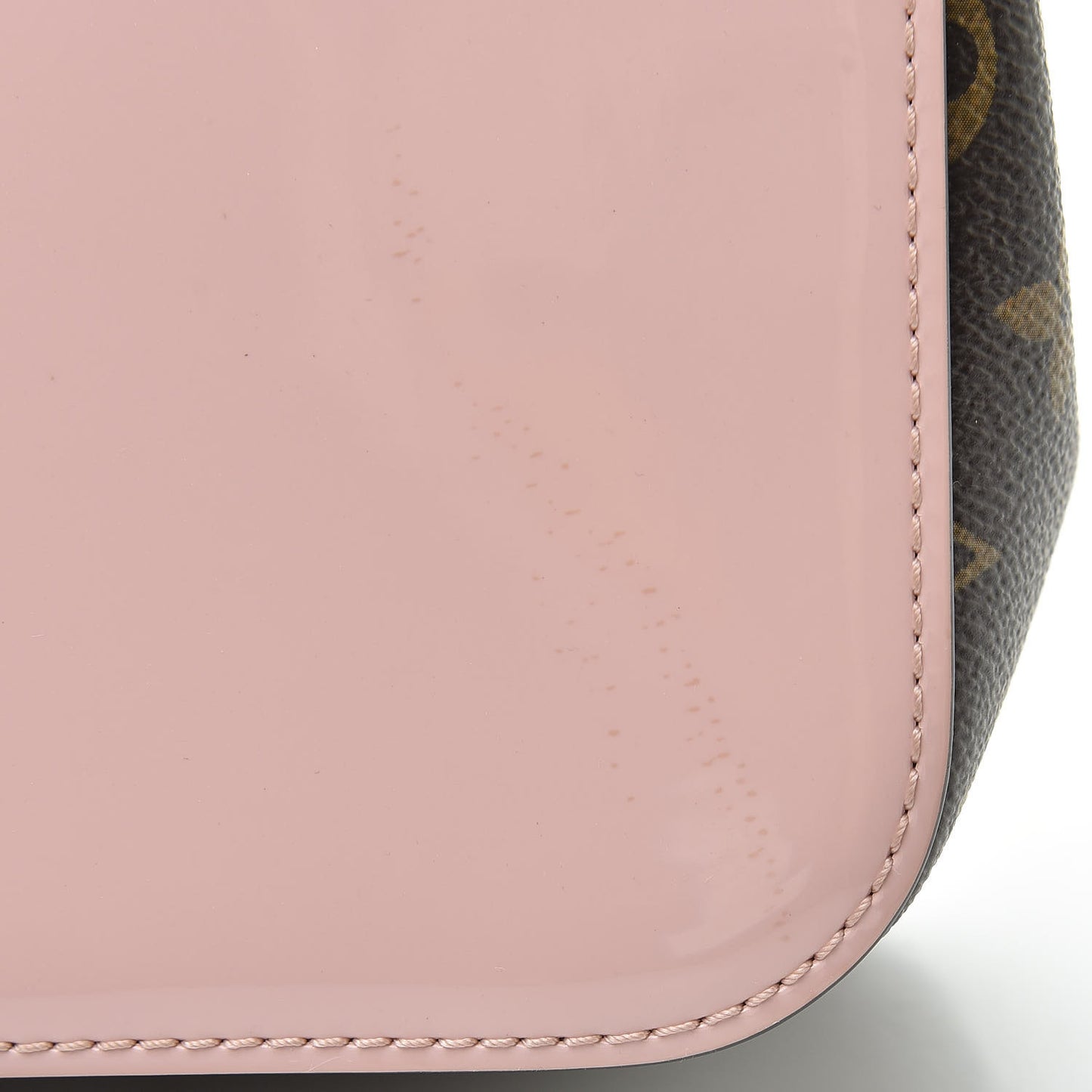 Patent Calfskin Monogram Cherrywood BB Rose Ballerine