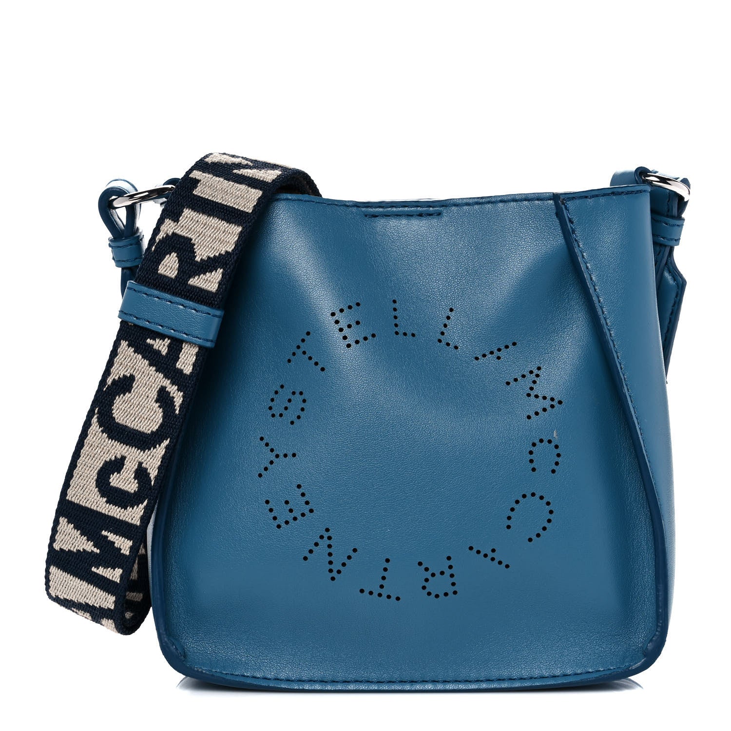 Stella McCartney Eco Alter Nappa Perforated Logo Mini Crossbody Teal 1 of 6
