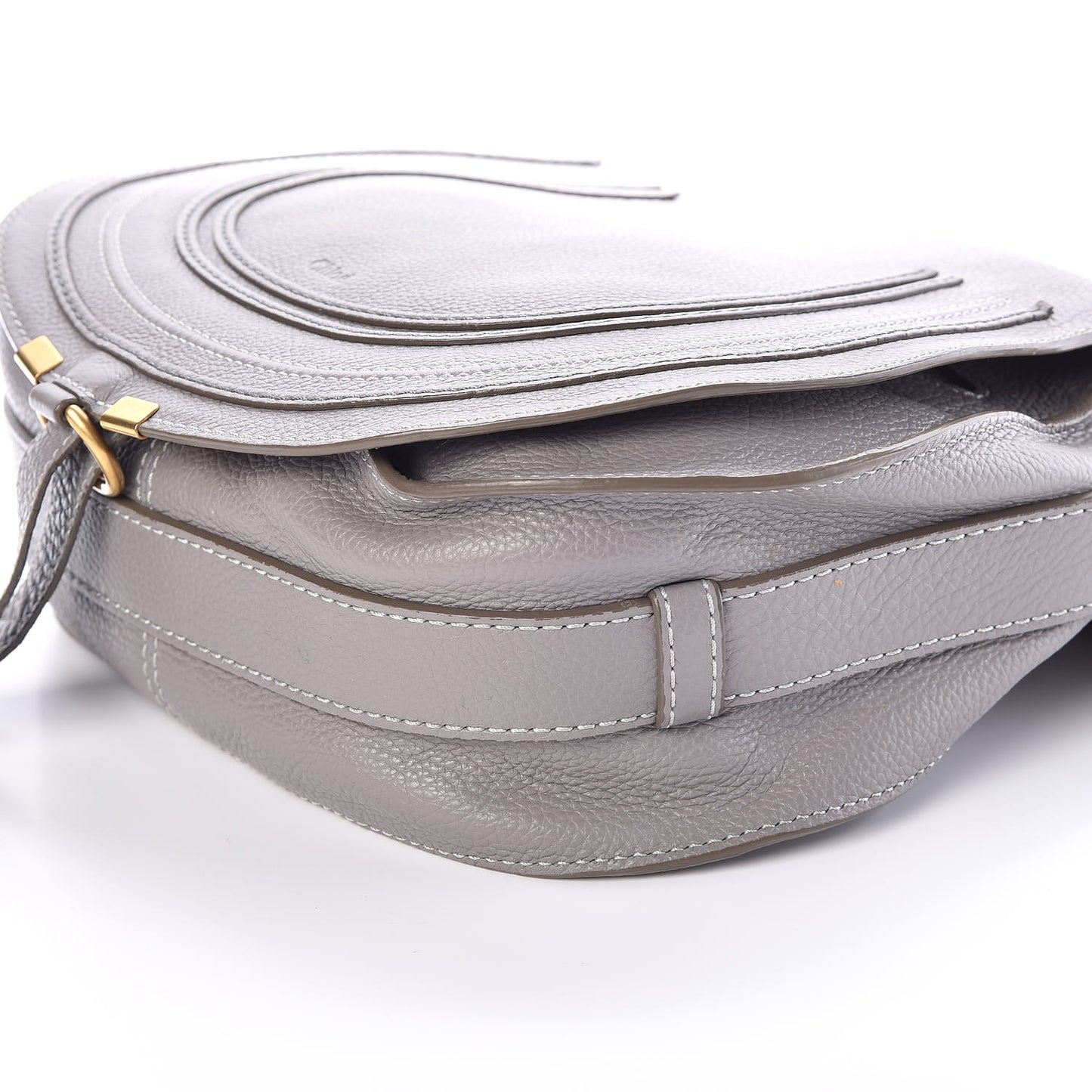 Calfskin Medium Marcie Round Crossbody Bag Cashmere Grey