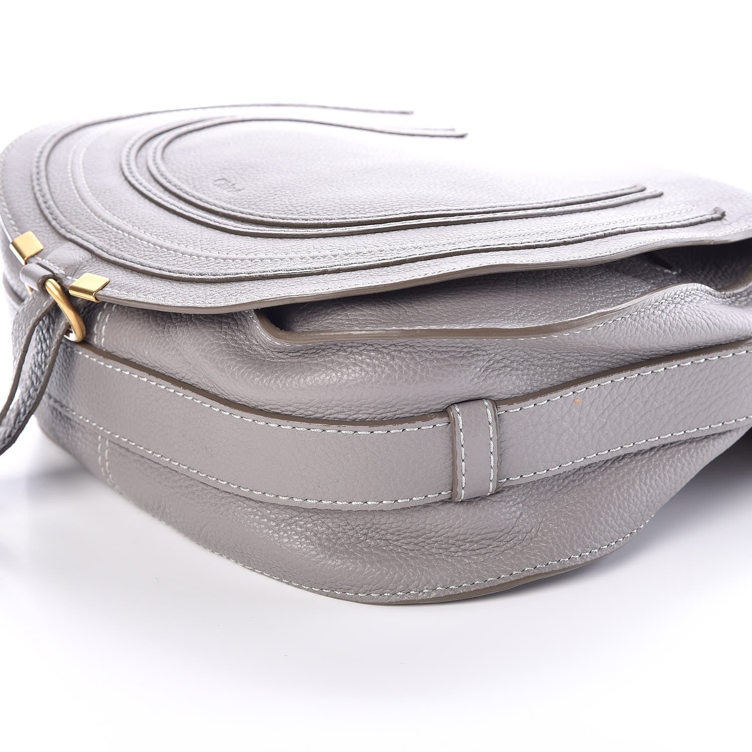 Chloe Calfskin Medium Marcie Round Crossbody Bag Cashmere Grey 9 of 9