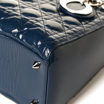 Christian Dior Patent Cannage Medium Lady Dior Blue 13 of 14