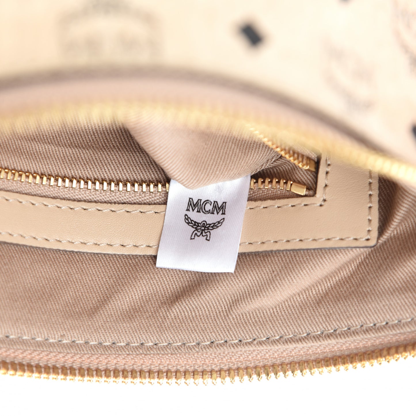 Visetos Medium Crossbody Pouch Beige