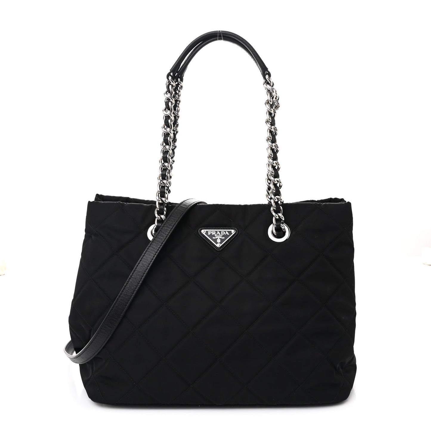 Nylon Tessuto Impuntu Quilted Tote Black