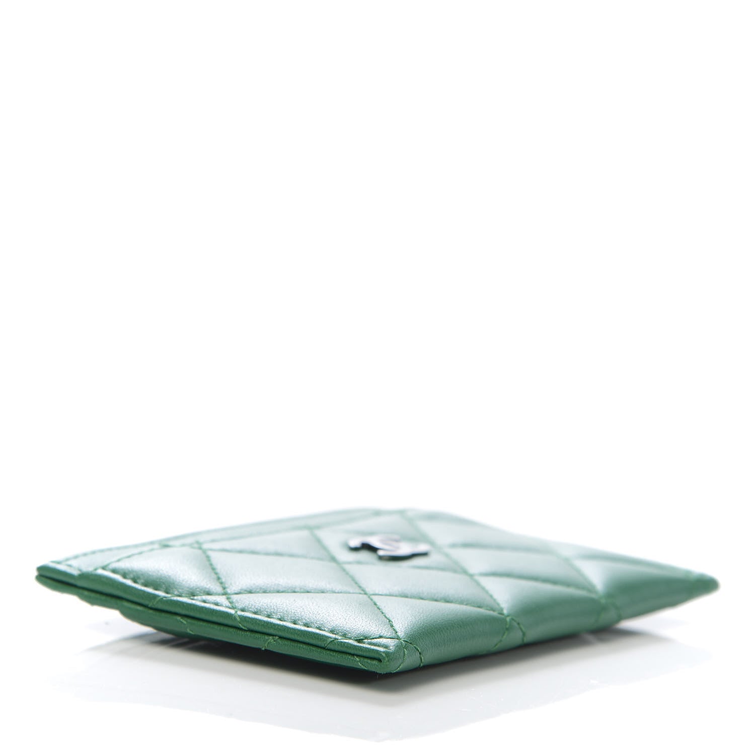 Chanel Lambskin Quilted Card Holder Green 4 of 8