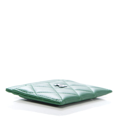 Chanel Lambskin Quilted Card Holder Green 4 of 8
