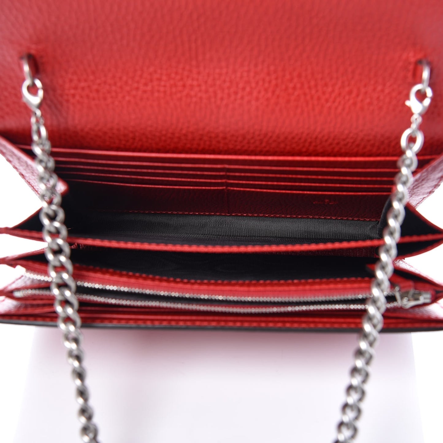 Calfskin Mini Dionysus Chain Wallet Hibiscus Red