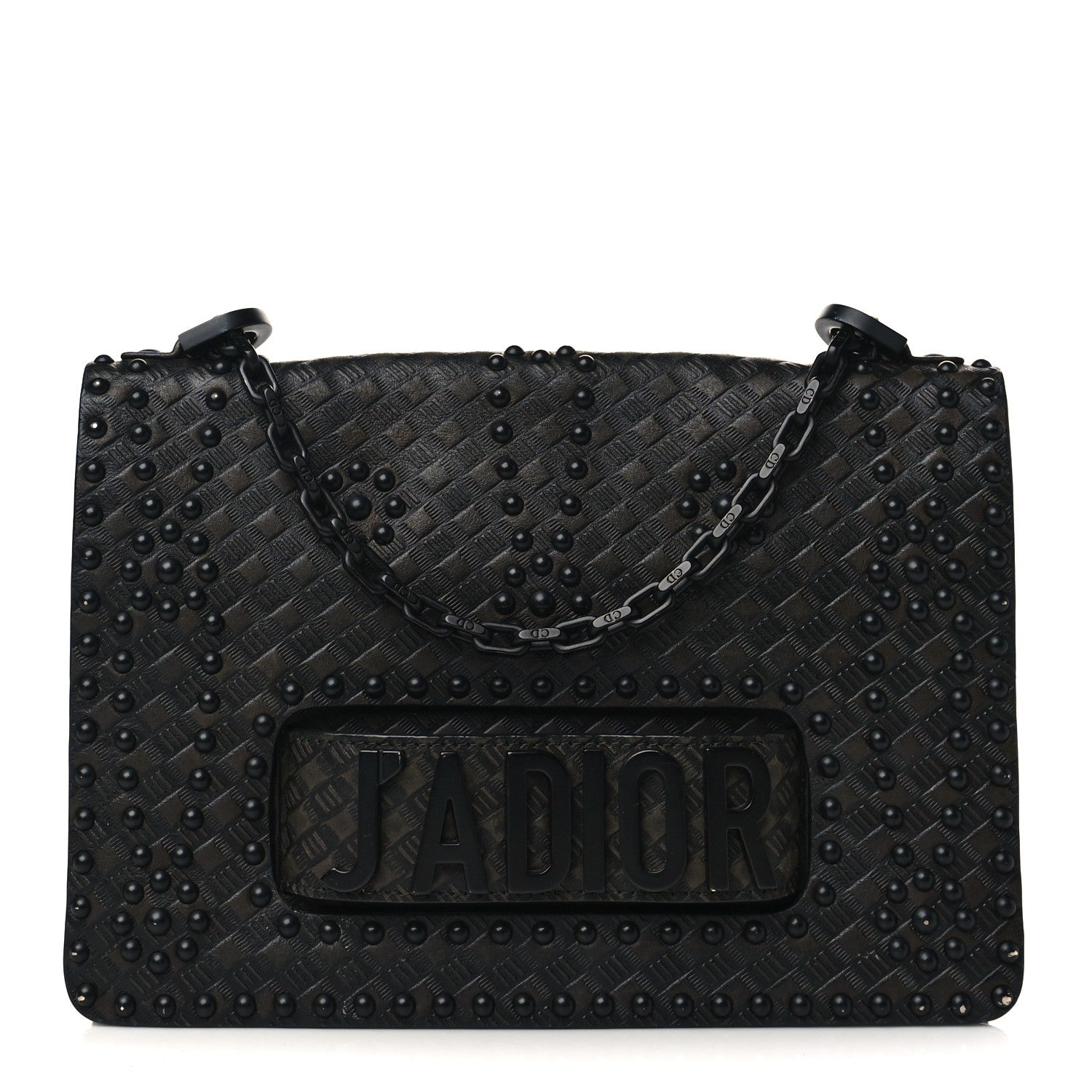 Christian Dior Calfskin Embossed Cannage Studded J'Adior Chain Flap Bag Black 1 of 6