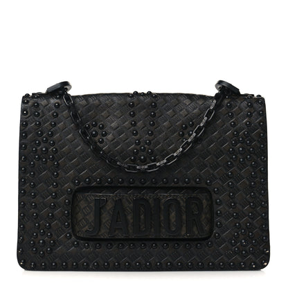 Christian Dior Calfskin Embossed Cannage Studded J'Adior Chain Flap Bag Black 1 of 6