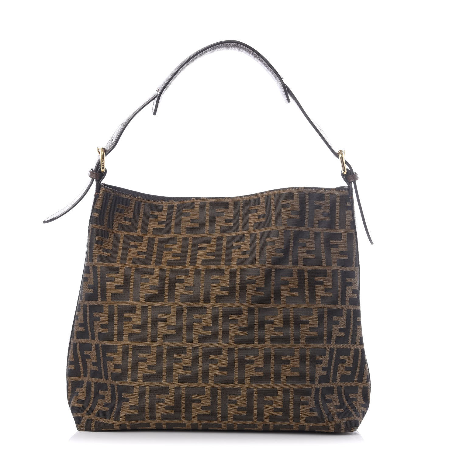 Fendi Zucca Vitello Artic Small Hobo Tobacco Castagna 1 of 10