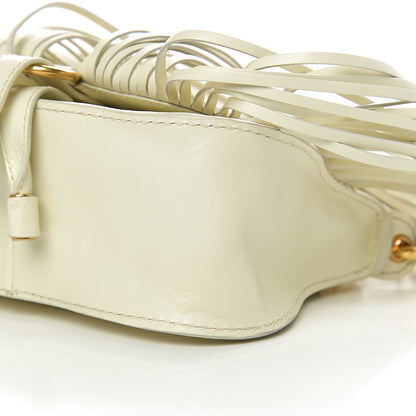 Chloe Shiny Small Grain Calfskin Mini Marcie Multi Fringe Satchel Natural White 11 of 12