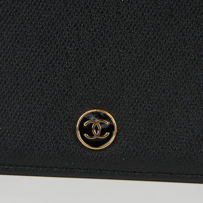 Chanel Grained Calfskin CC Button Yen Wallet Black 9 of 9