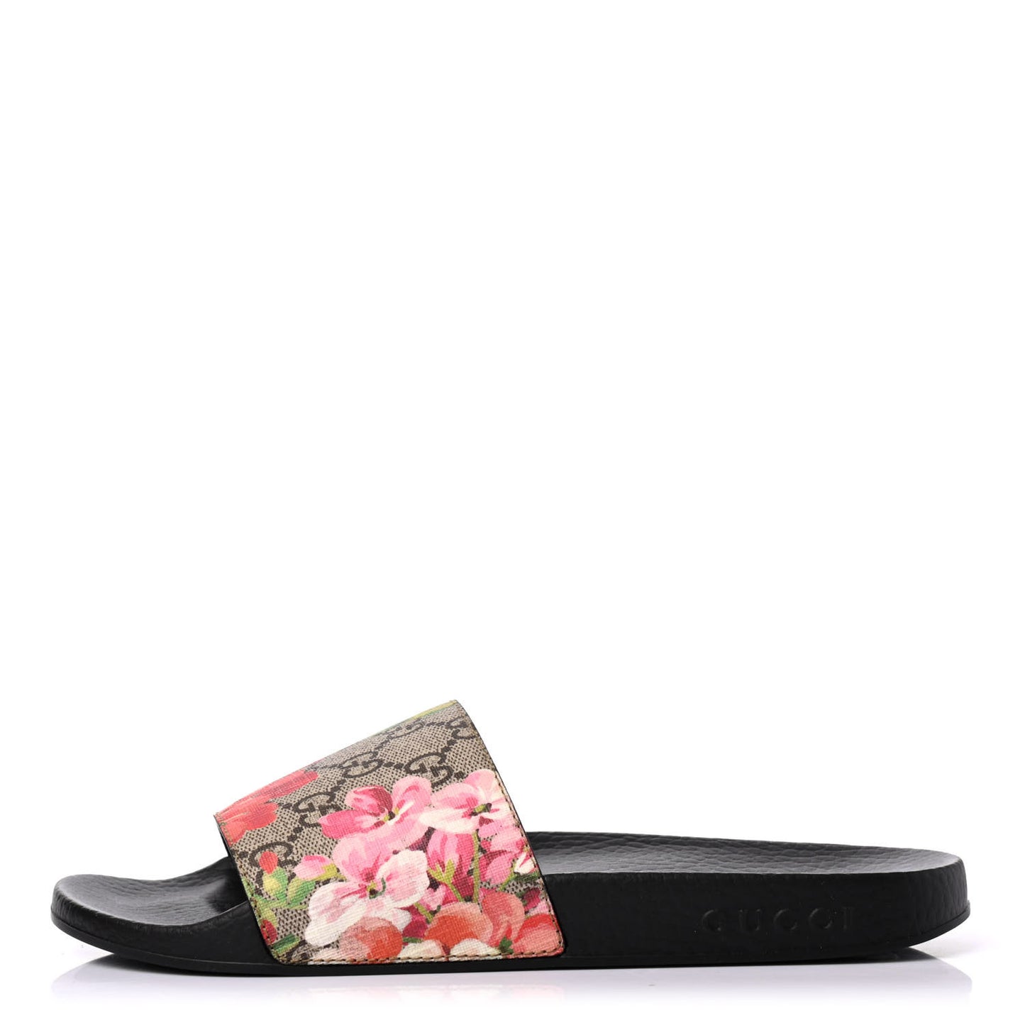 GG Supreme Monogram Blooms Slide Sandals 38 Beige Multicolor
