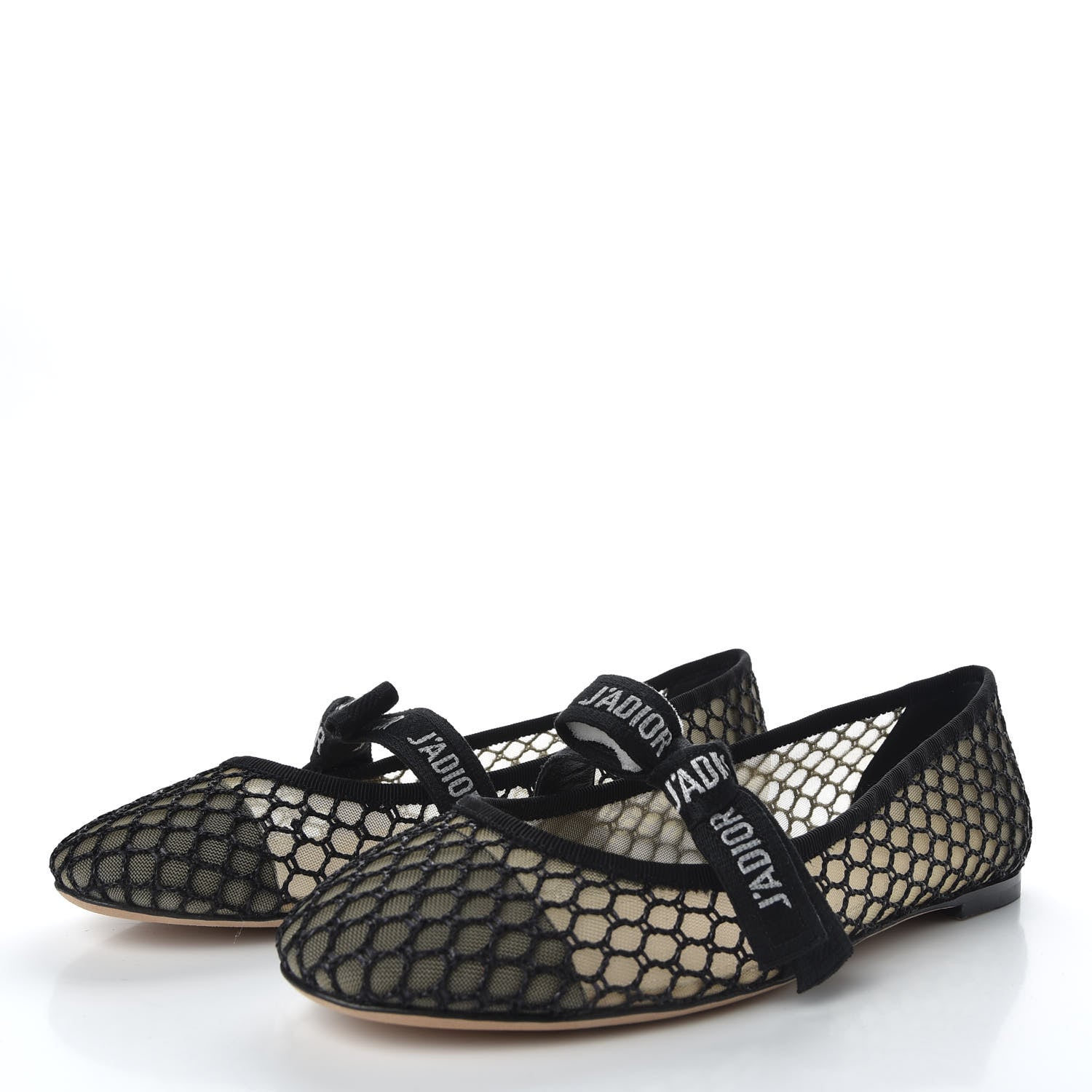 Christian Dior Resille Ribbon Miss J'Adior Ballet Flat 37.5 Black 3 of 10