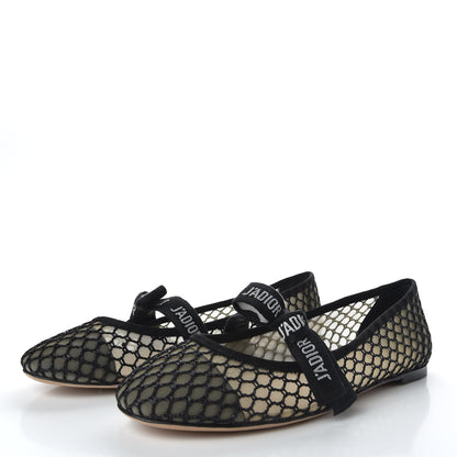 Christian Dior Resille Ribbon Miss J'Adior Ballet Flat 37.5 Black 3 of 10