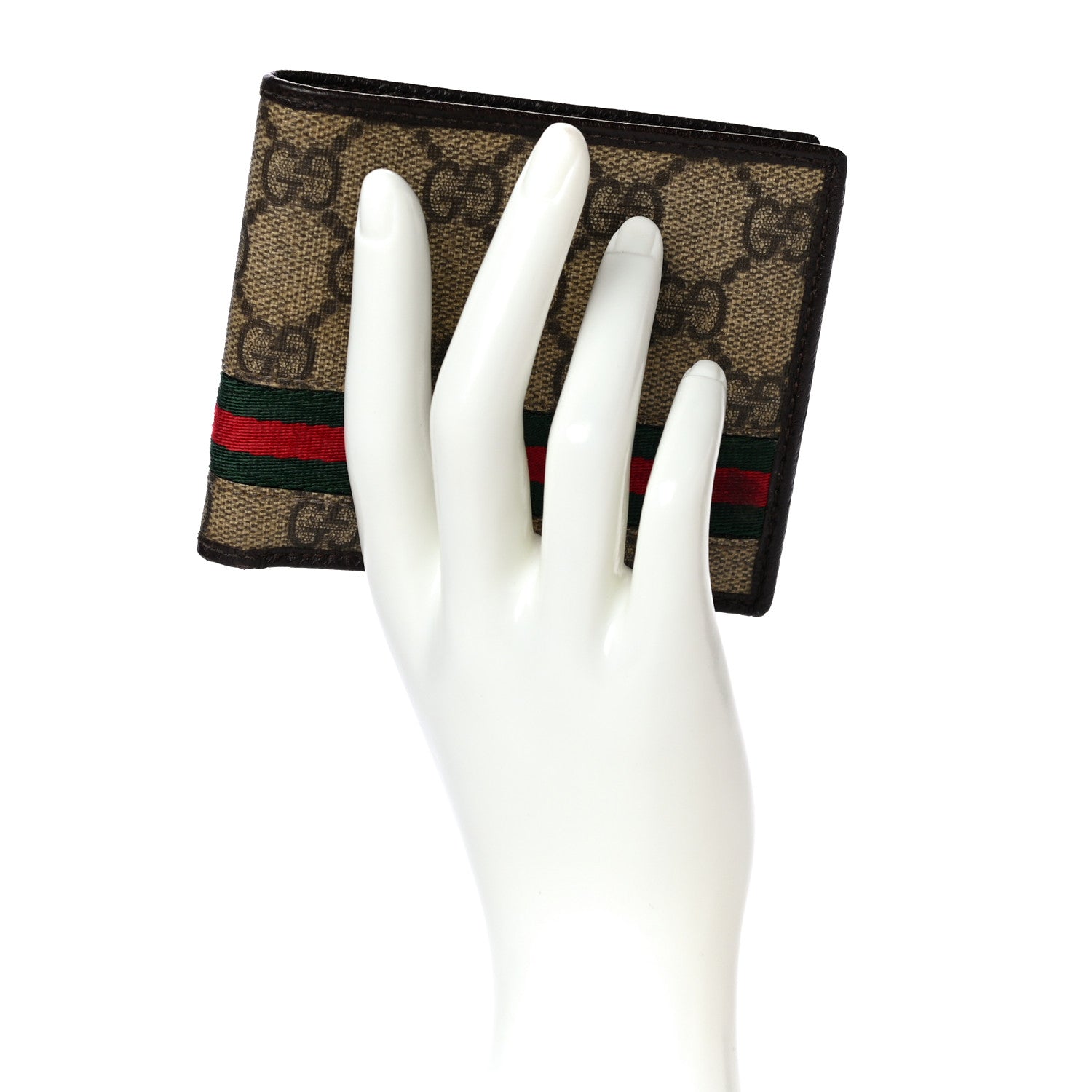 Gucci GG Plus Monogram Web Bi-Fold Wallet Dark Brown 2 of 12