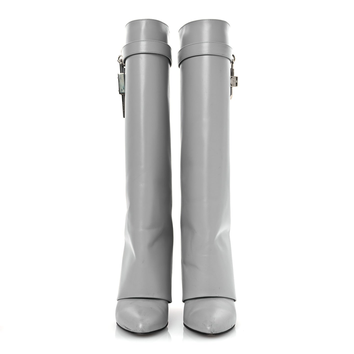 Calfskin Shark Lock Pant Boots 36.5 Grey