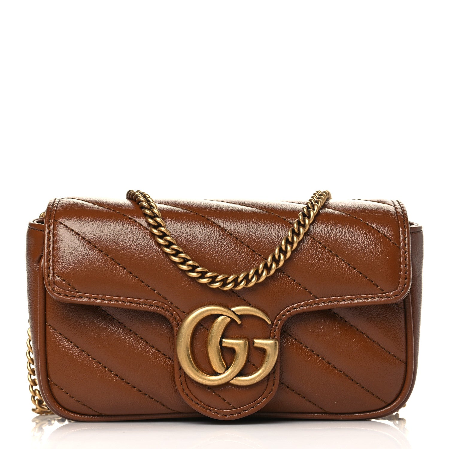 Gucci Azalea Calfskin Matelasse Diagonal Super Mini GG Marmont Shoulder Bag Cuir 1 of 10