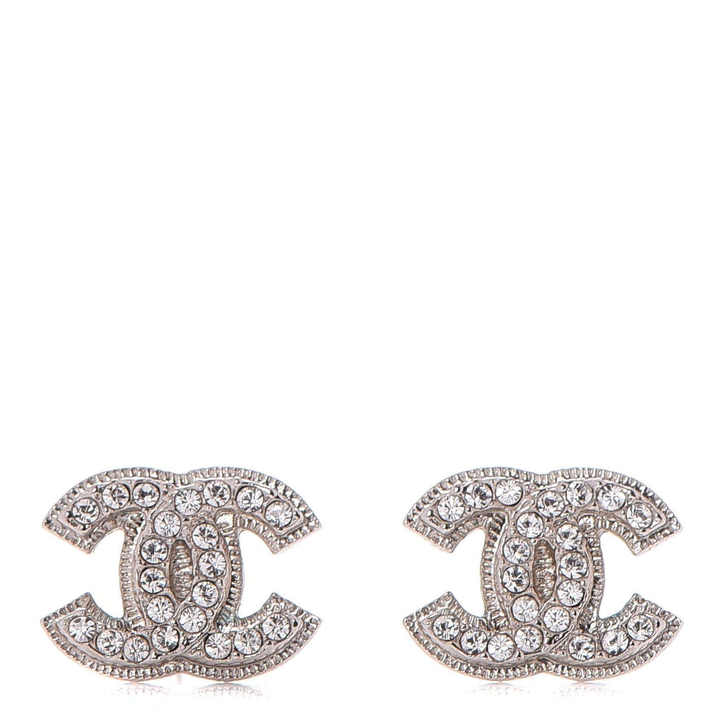 Crystal CC Earrings Silver