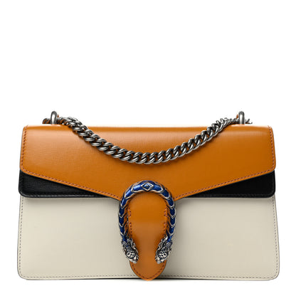 Gucci Azalea Calfskin Enamel Tri-Color Small Dionysus Shoulder Bag Mystic White Sun Oil Black Electric Blue 1 of 4