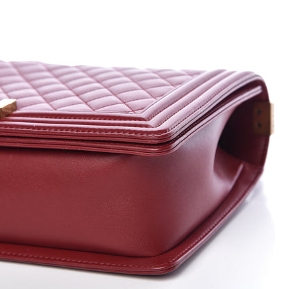 Chanel Lambskin Quilted New Medium Boy Flap Dark Red 10 of 15