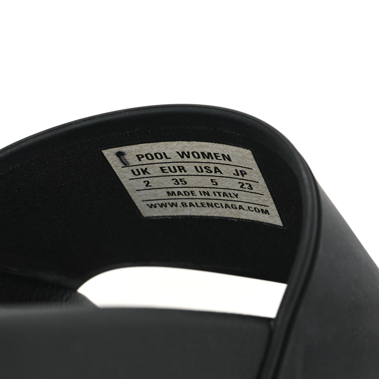 Rubber Paris Logo Womens Slide Sandals 35 Black