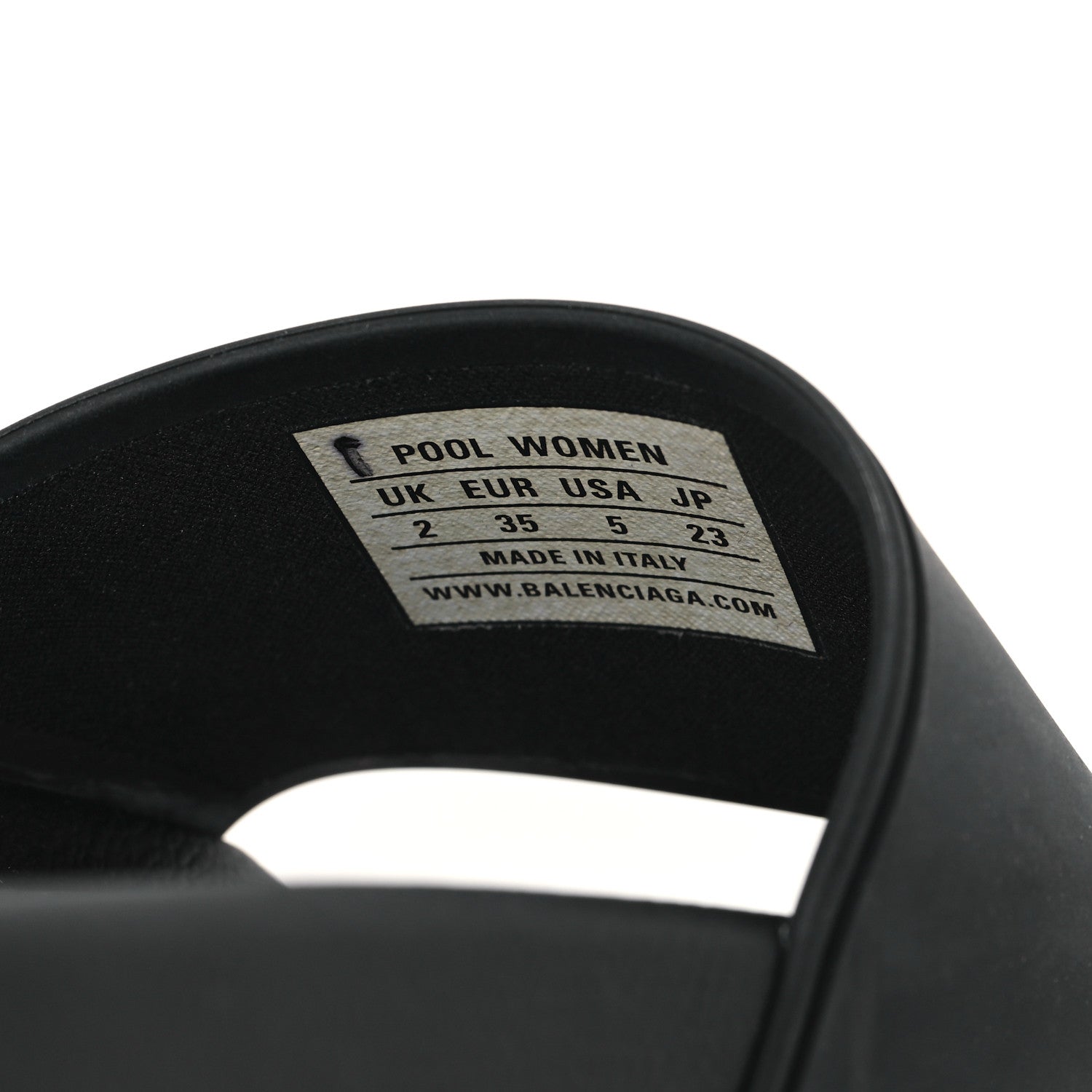 Balenciaga Rubber Paris Logo Womens Slide Sandals 35 Black 8 of 9
