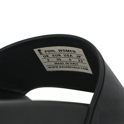 Balenciaga Rubber Paris Logo Womens Slide Sandals 35 Black 8 of 9