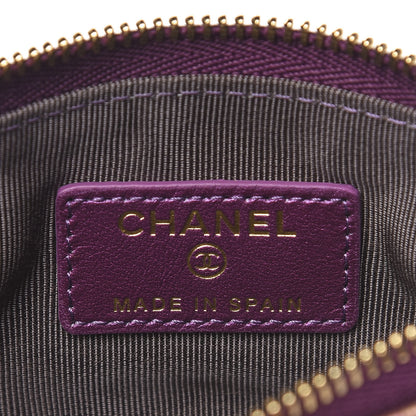 Chanel Iridescent Lambskin Quilted Small Cosmetic Case Purple 6 of 8