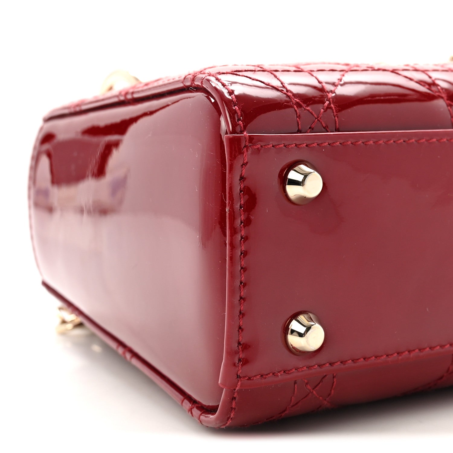 Christian Dior Patent Cannage Mini Lady Dior Red 8 of 9