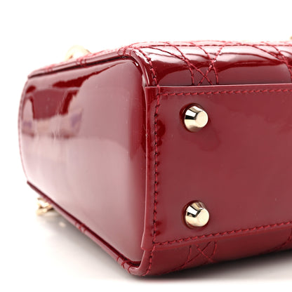 Christian Dior Patent Cannage Mini Lady Dior Red 8 of 9