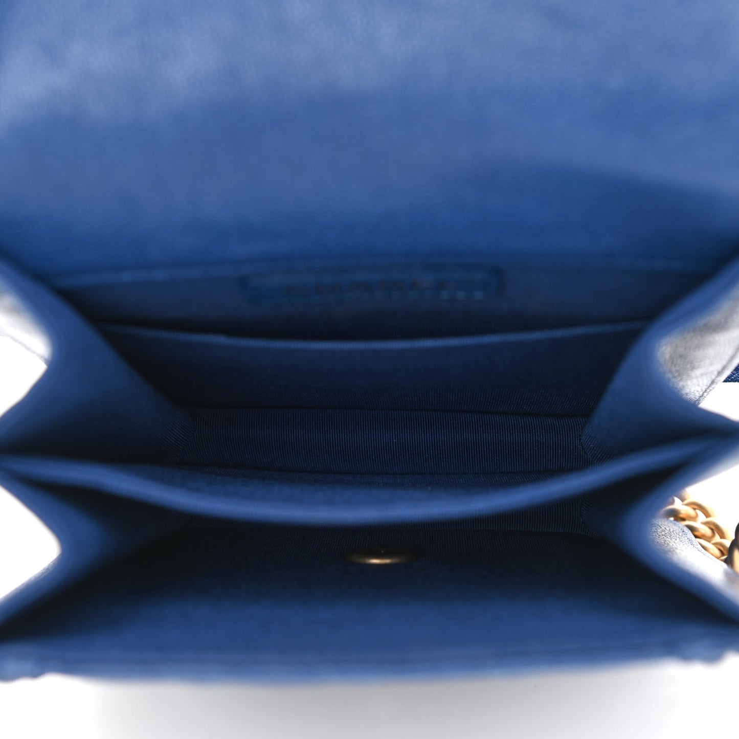 Caviar Quilted North South Boy Flap Blue