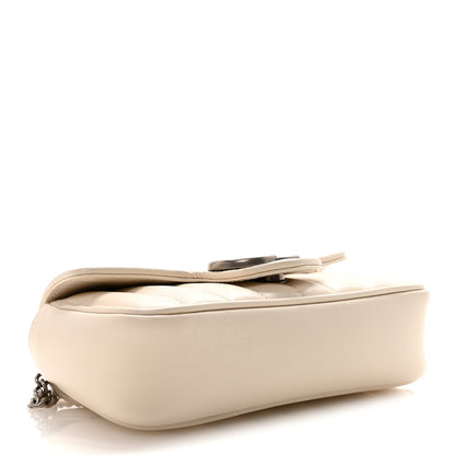 Gucci Calfskin Matelasse Aria Super Mini GG Marmont Shoulder Bag Mystic White 4 of 10
