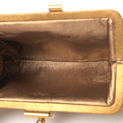 Chanel Metallic Crackled Calfskin Monte Carlo Clutch Gold 4 of 4
